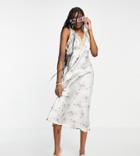 Reclaimed Vintage Inspired Lace Insert Cami Midi Dress In Floral Print-multi
