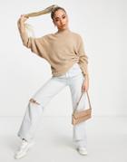 Na-kd Folded Sweater In Beige-neutral