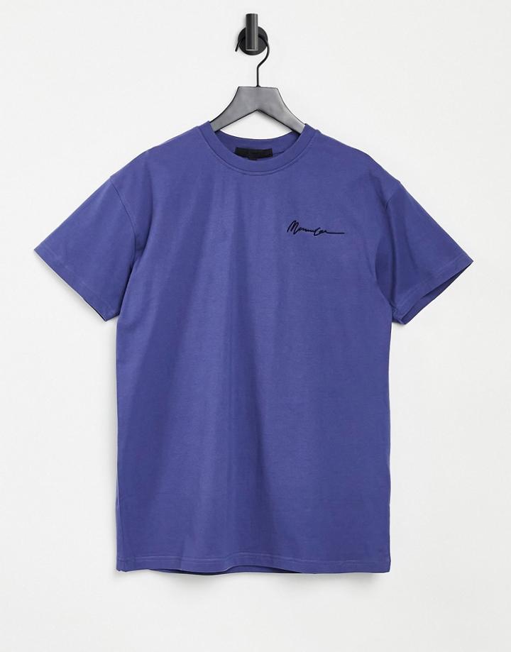 Mennace Signature Logo T-shirt In Navy