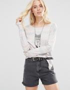 Only Tinni Jacquard Top - Gray Mist