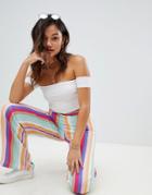 Honey Punch Wide Leg Pants In Stripe - Multi