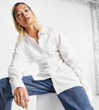Collusion Backless White Shirt With Fitted Waist
