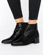 Asos Rephy Leather Ankle Boots - Black