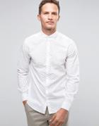 Selected Homme Long Sleeve Smart Shirt With Button Down Collar With Allover Print - White