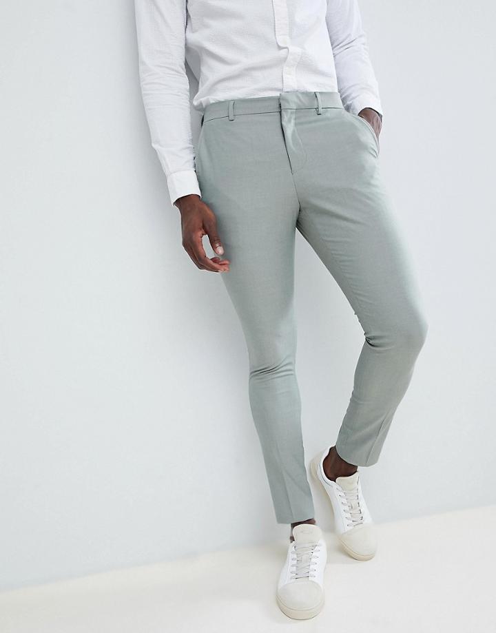Selected Homme Skinny Fit Suit Pants In Green - Green
