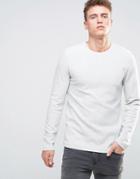 Esprit Sweatshirt In Ribbed Marl - White