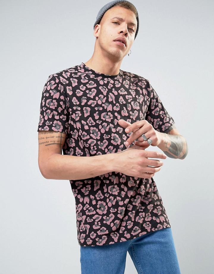 Weekday Leonel Leopard Print T-shirt - Pink