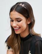 Asos Occasion Rose Gold Bow Headband - Copper