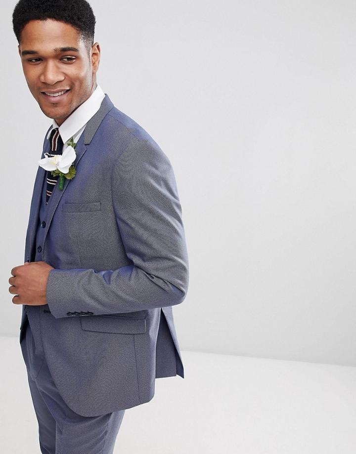 Selected Homme Slim Fit Suit Jacket Textured-navy