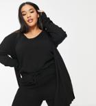 Chi Chi London Plus Lounge Cardigan In Black - Part Of A Set