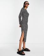 French Connection Aura Meadow Jersey Midi Dress In Black