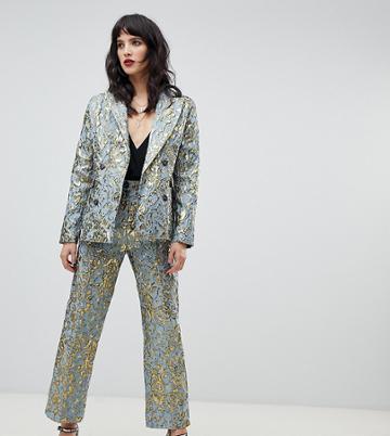 Dusty Daze Slim Leg Jacquard Pants Two-piece - Gold