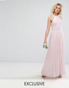 Tfnc Wedding High Neck Pleated Maxi Dress - Pink