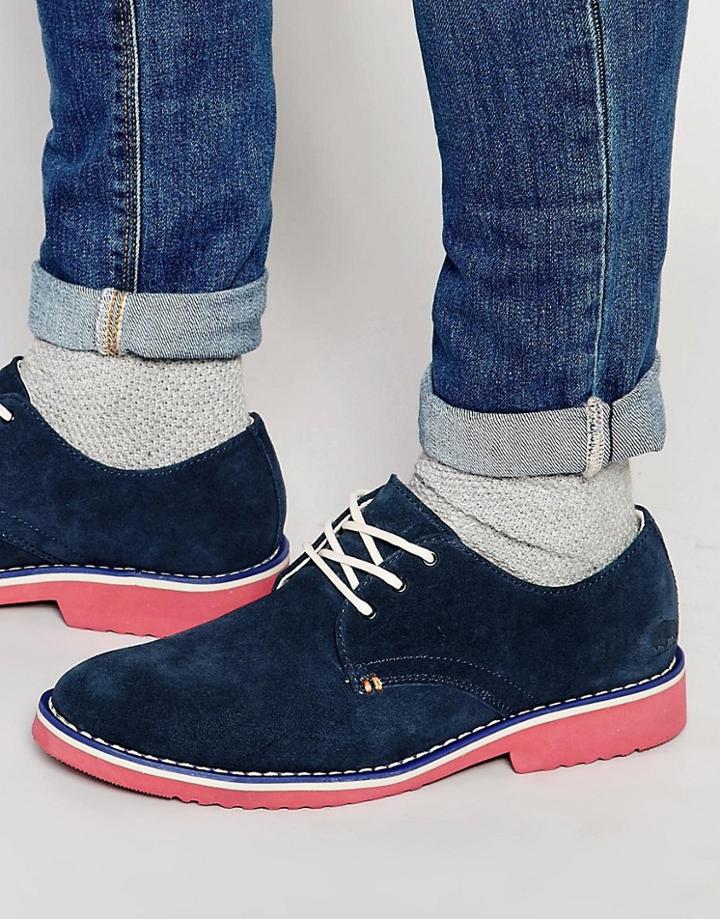 Bellfield Shepp Suede Derby Shoes - Blue