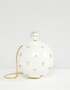 Asos Pearl Sphere Clutch Bag - White