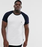 French Connection Plus Raglan Contrast T-shirt-navy