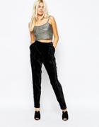 Monki Velvet Legging - Black