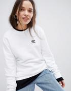 Adidas Originals Mini Trefoil Sweatshirt In White - White