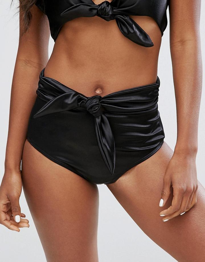 Motel Slinky Bikini Bottom - Black