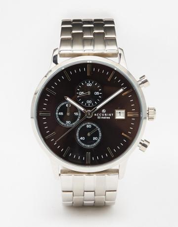 Accurist Contemporary Silver Stainless Steel Watch - Silver