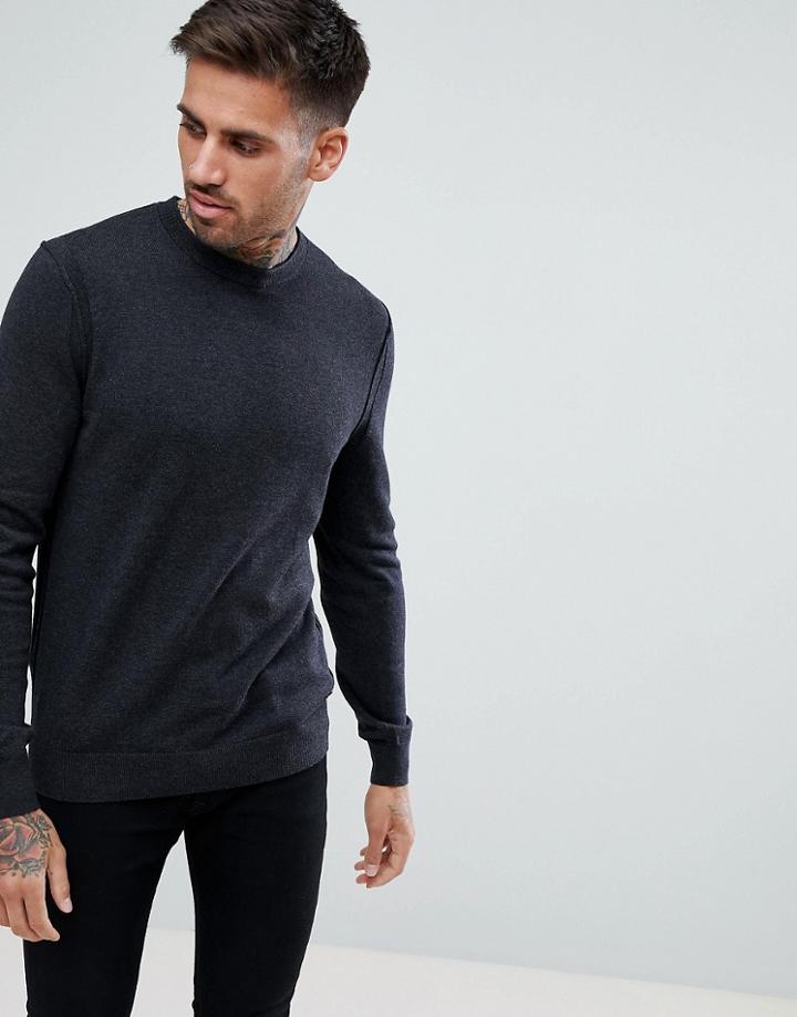 Boss Orange By Hugo Boss Albonon Merino Knitted Sweater In Gray - Gray