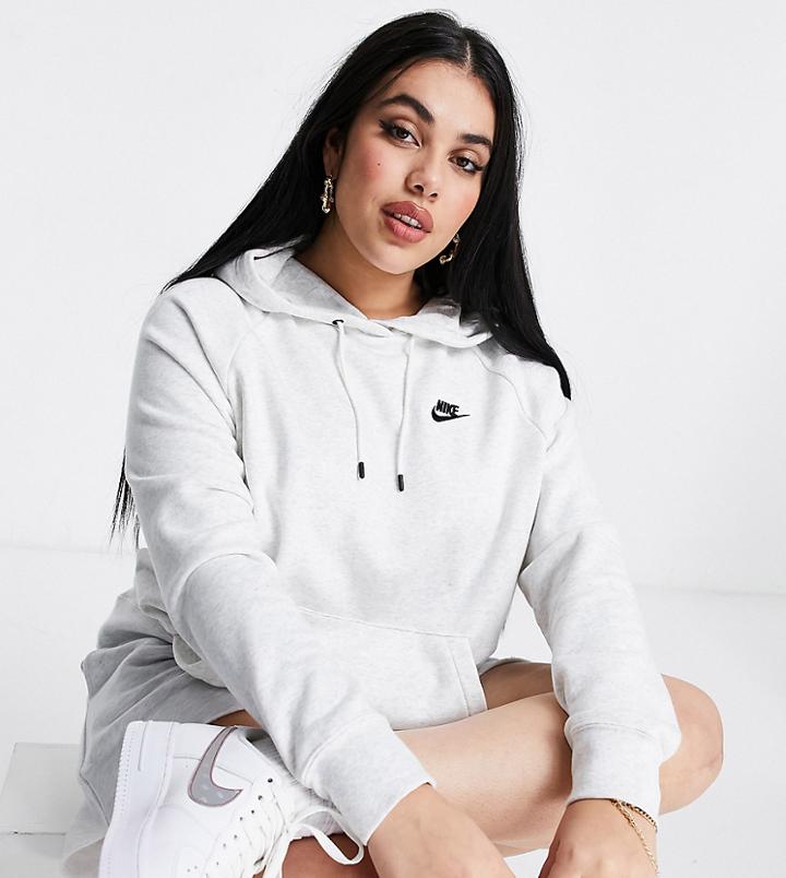 Nike Plus Essentials Hoodie In White Heather