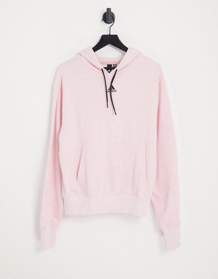 Adidas Sportstyle Botantical Dye Chest Logo Hoodie In Pink