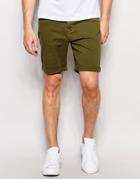 New Look 5 Pocket Chino Shorts In Olive - Green