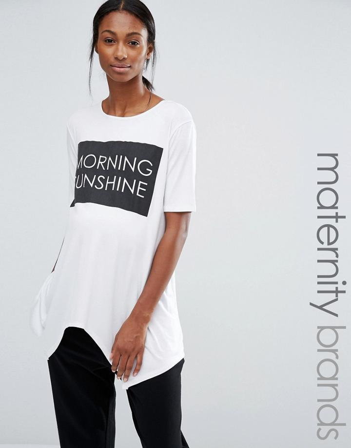 Bluebelle Lounge Morning Sunshine Slogan Jersey Top - White