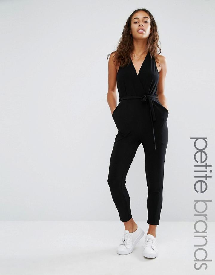 New Look Petite V Neck Jumpsuit - Black