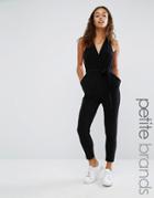 New Look Petite V Neck Jumpsuit - Black