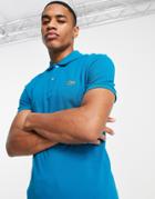 Lacoste Slim Fit Pique Polo In Teal-blues