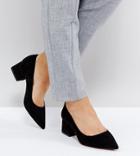 Asos Simply Wide Fit Block Mid Heels - Black