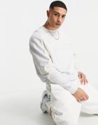 Asos Design Oversized Sweatshirt With Piping Detail And Color Block Panels-purple