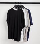 Soul Star Plus 5 Pack T-shirts In White, Black, Navy, Gray, Stone-multi