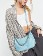 Weekday Recycled Shoulder Bag With Chain Detail In Blue-blues