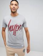 Hype T-shirt In Gray With Script Logo - Gray