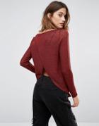 Vero Moda Open Back Lightweight Jumper - Red