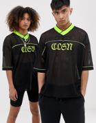 Collusion Unisex Mesh Soccer Shirt - Black
