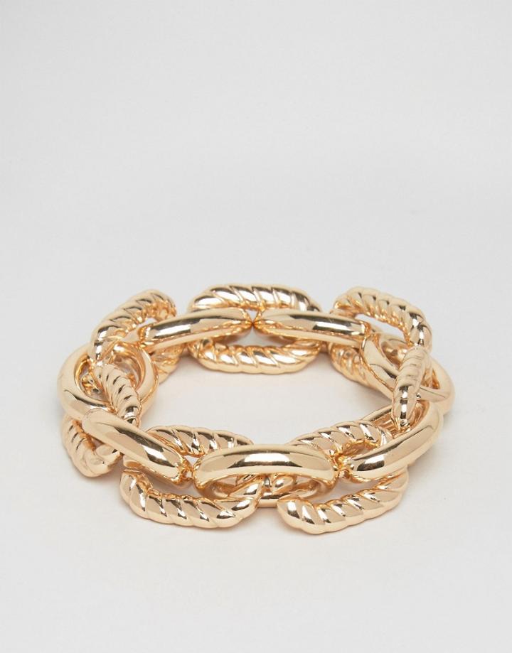Nylon Chunky Chain Bracelet - Gold
