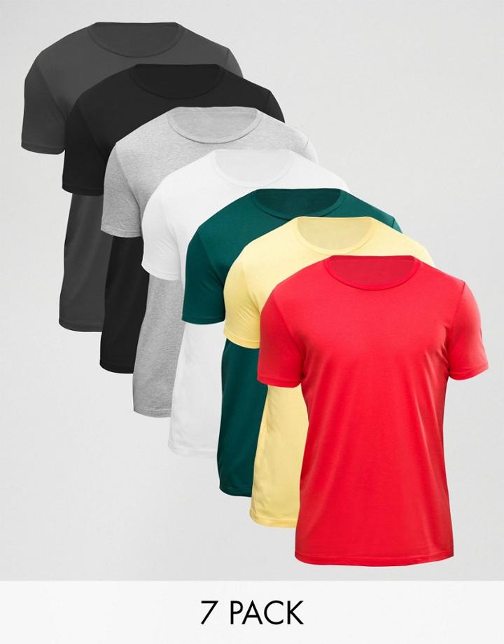 Asos 7 Pack T-shirt Save - Multi