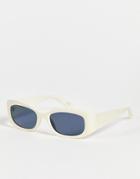 Asos Design Recycled 90s Oval Sunglasses With Rubberized Frame And Smoke Lens-neutral
