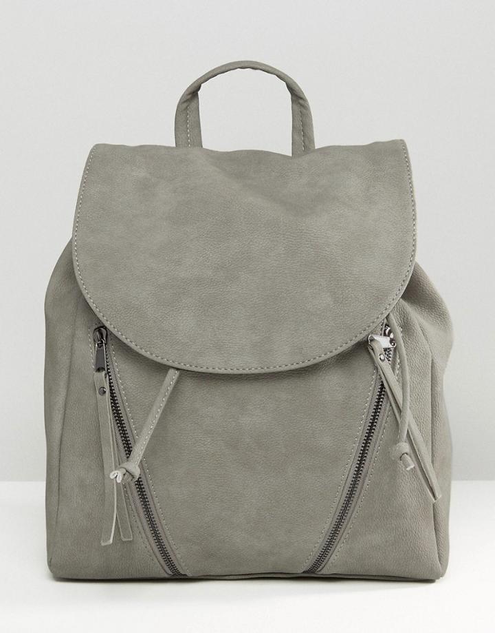 Pieces Backpack With Zip Detail - Gray