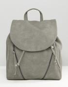 Pieces Backpack With Zip Detail - Gray