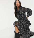Vero Moda Petite Maxi Dress With Balloon Sleeves In Floral Print-multi