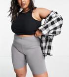 Asos Design Curve Legging Short In Steel-blues