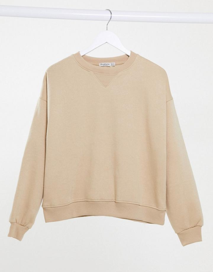 Stradivarius Str Oversized Sweatshirt In Beige-neutral