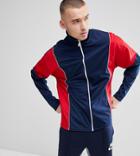 Reclaimed Vintage Inspired Track Jacket In Navy And Red - Navy