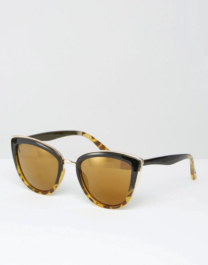 Missguided Cat Eye Frame Sunglasses - Brown