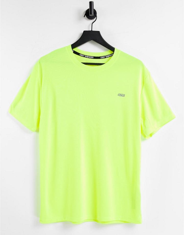 Asos 4505 Icon Easy Fit Training T-shirt With Quick Dry In Yellow